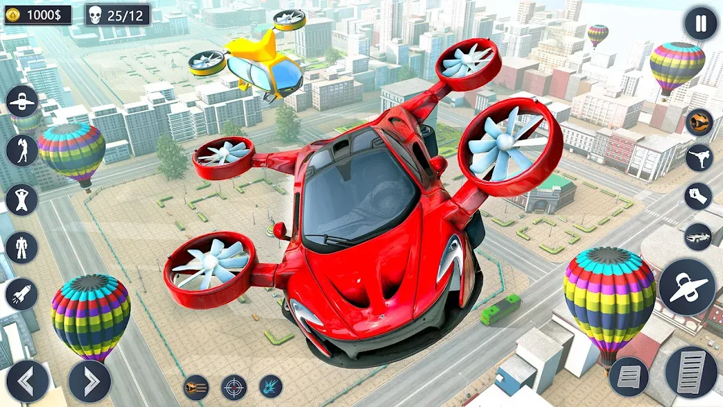 Скачать Flying Car Robot Game Car Game взлом на бесконечные деньги + мод меню screen 1