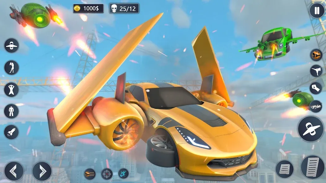 Скачать Flying Car Robot Game Car Game взлом на бесконечные деньги + мод меню screen 3