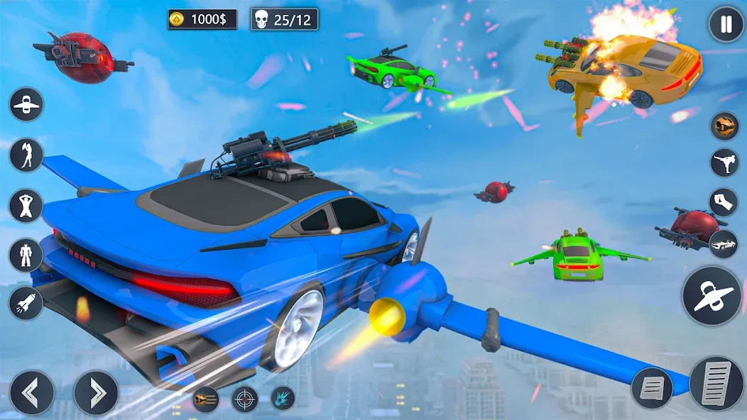 Скачать Flying Car Robot Game Car Game взлом на бесконечные деньги + мод меню screen 5