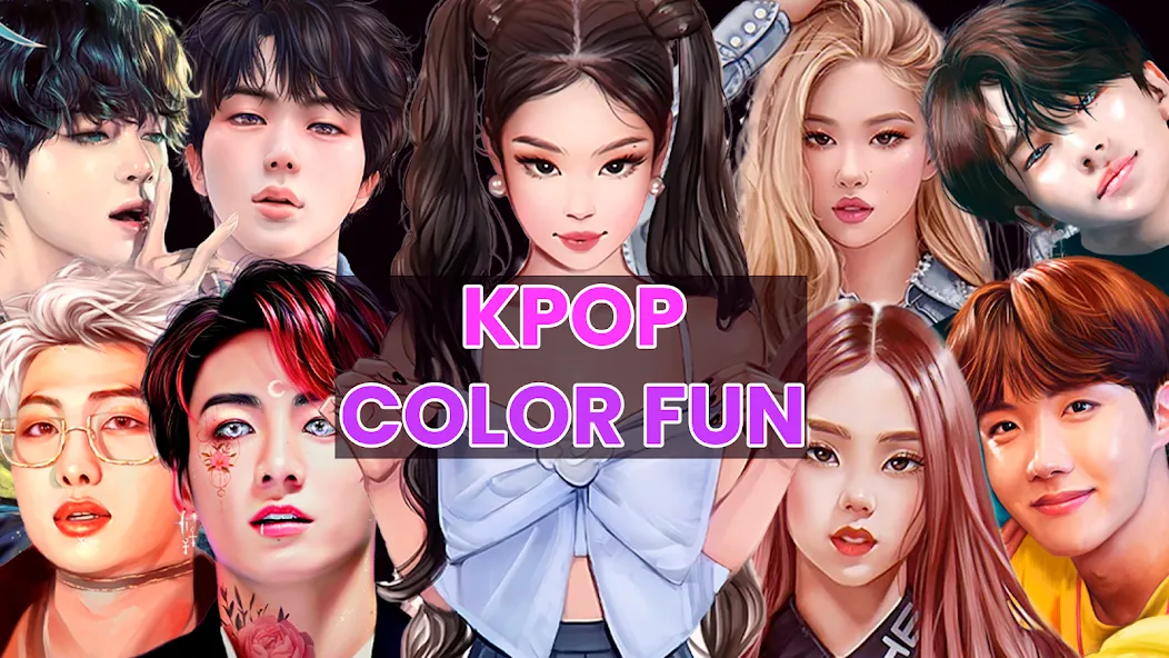 Скачать Kpop Paint by Numbers BT21 взлом на бесконечные деньги + мод меню screen 1