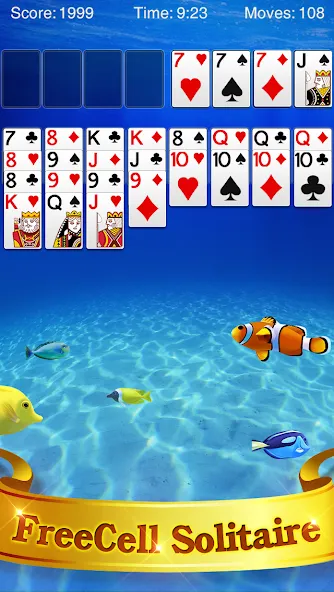 Скачать FreeCell Solitaire взлом на бесконечные деньги + мод меню screen 1