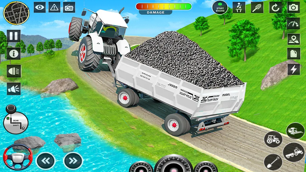 Скачать Big Tractor Farming Simulator (Биг Трактор Фарминг Симулятор) взлом на бесконечные деньги + мод меню screen 1