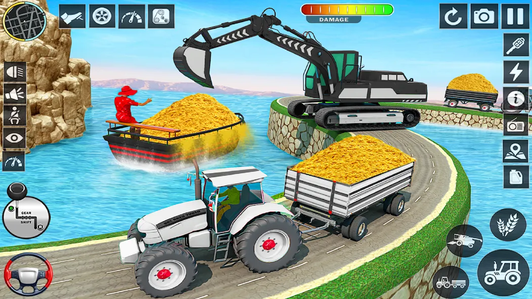 Скачать Big Tractor Farming Simulator (Биг Трактор Фарминг Симулятор) взлом на бесконечные деньги + мод меню screen 2