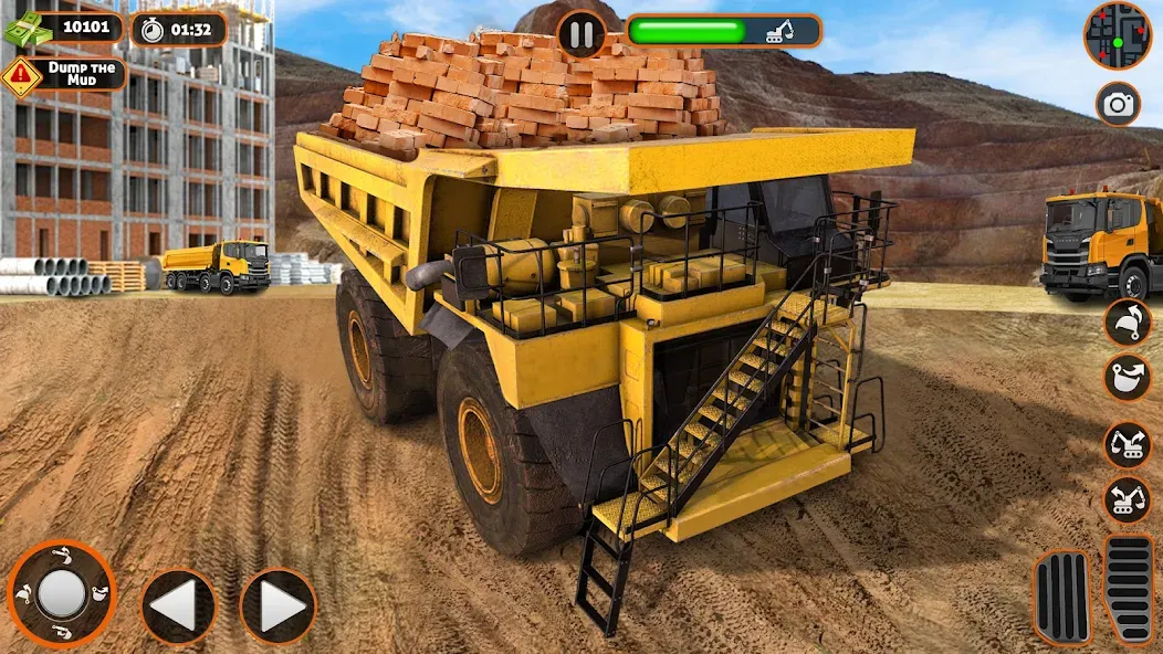 Скачать Construction Dump Truck Game (Конструкционный симулятор самосвала) взлом на бесконечные деньги + мод меню screen 2