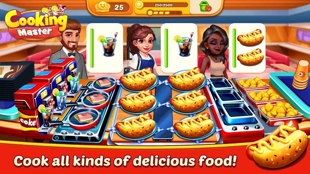 Скачать Cooking Master:Restaurant Game (Кукинг Мастер) взлом на бесконечные деньги + мод меню screen 2