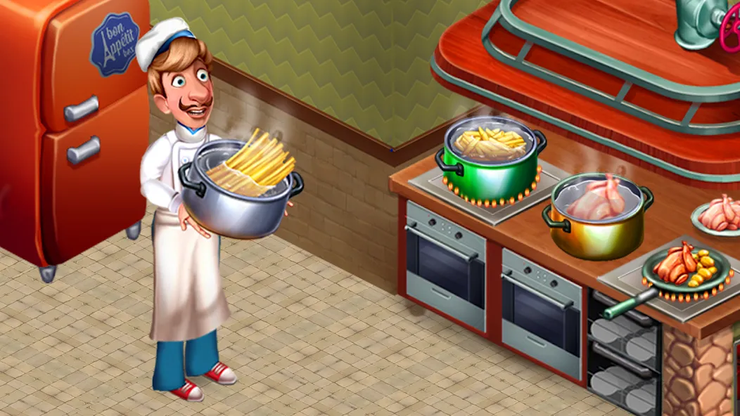 Скачать Cooking Team: Restaurant Games взлом на бесконечные деньги + мод меню screen 2