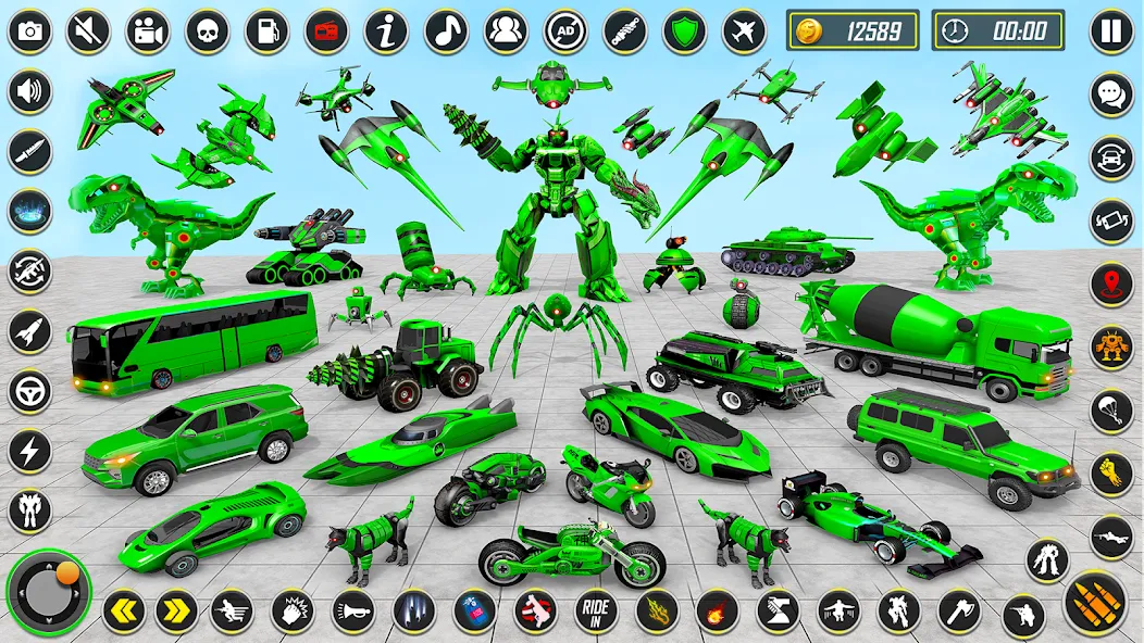 Скачать Dino Robot — Car Robot Games (Дино Робот) взлом на бесконечные деньги + мод меню screen 1