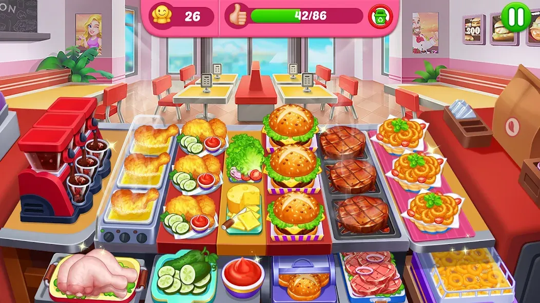 Скачать Crazy Cooking Diner: Chef Game (Крейзи кукинг дайнер) взлом на бесконечные деньги + мод меню screen 1