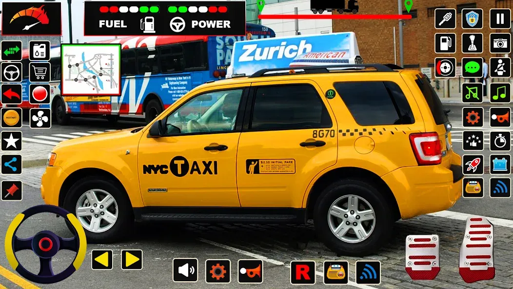 Скачать US Taxi Game 2023-Taxi Driver взлом на бесконечные деньги + мод меню screen 5