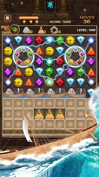 Скачать Jewel Ancient Pyramid Treasure взлом на бесконечные деньги + мод меню screen 3