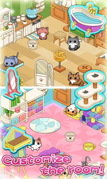 Скачать Cat Room — Cute Cat Games (Кэт Рум) взлом на бесконечные деньги + мод меню screen 4