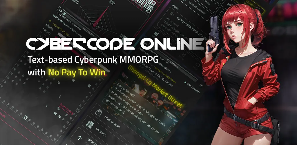 Скачать CyberCode Online -Text MMORPG взлом на бесконечные деньги + мод меню screen 1