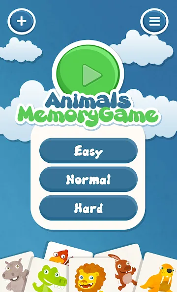 Скачать Animals memory game for kids взлом на бесконечные деньги + мод меню screen 1