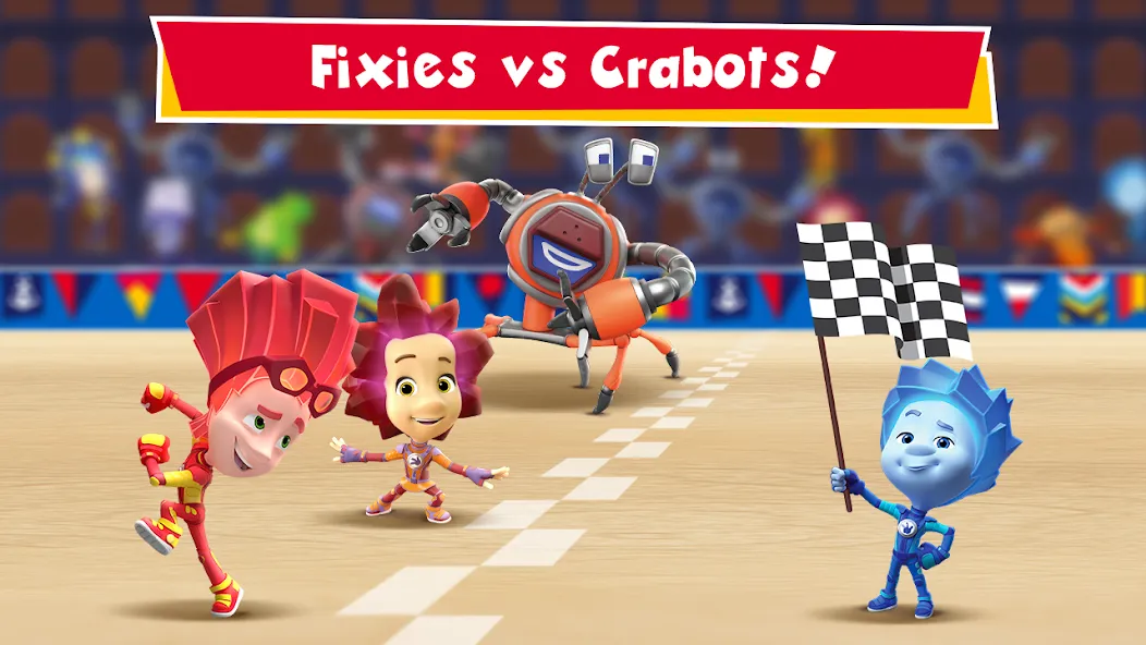 Скачать Fixies vs Crabots: Cool Game! взлом на бесконечные деньги + мод меню screen 1