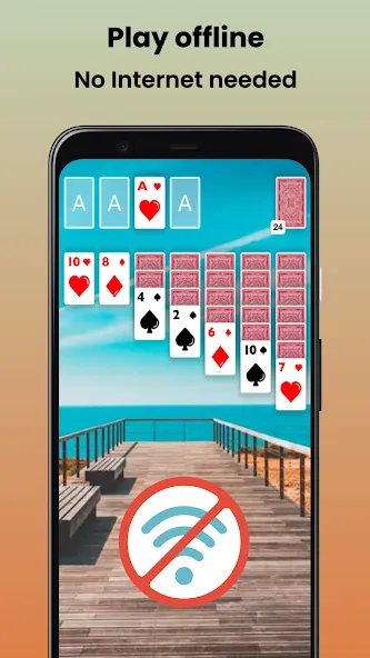 Скачать Klondike Solitaire Offline взлом на бесконечные деньги + мод меню screen 2