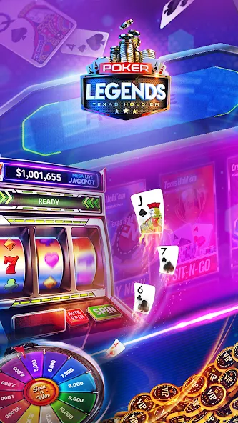 Скачать Poker Legends — Texas Hold'em (Покер Легенды) взлом на бесконечные деньги + мод меню screen 2