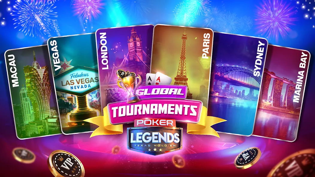 Скачать Poker Legends — Texas Hold'em (Покер Легенды) взлом на бесконечные деньги + мод меню screen 3