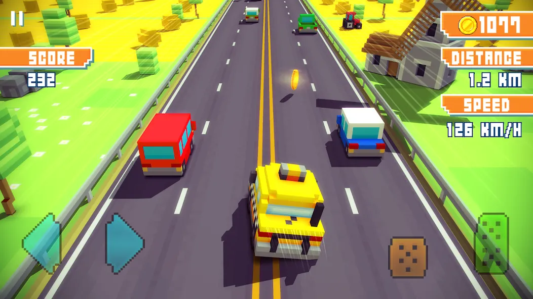 Скачать Blocky Highway: Traffic Racing (Блоки Хайвей) взлом на бесконечные деньги + мод меню screen 5