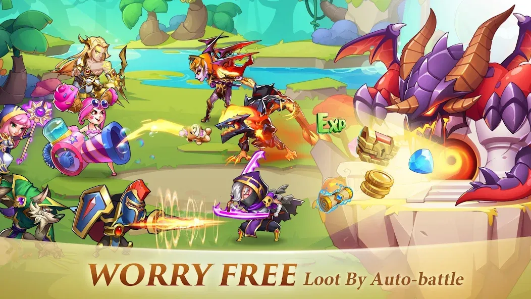 Скачать Idle Heroes взлом на бесконечные деньги + мод меню screen 3