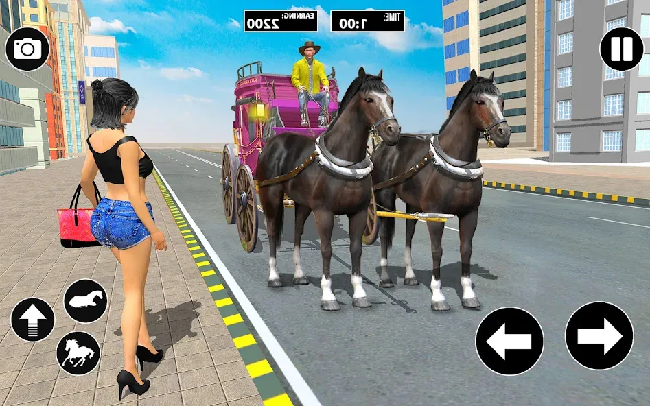 Скачать Horse Cart Taxi Transport Game взлом на бесконечные деньги + мод меню screen 1