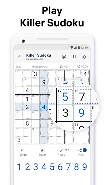 Скачать Killer Sudoku by Sudoku.com (Киллер Судоку) взлом на бесконечные деньги + мод меню screen 1