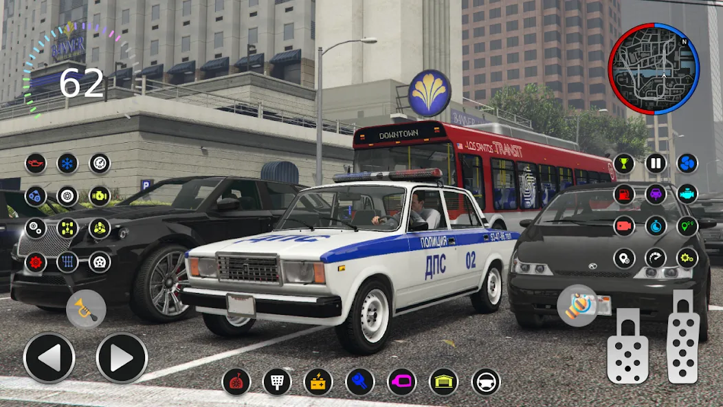 Скачать Police Car Riders: VAZ 2107 взлом на бесконечные деньги + мод меню screen 1