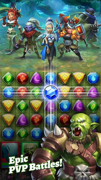 Скачать Dragon Strike: Puzzle RPG взлом на бесконечные деньги + мод меню screen 3