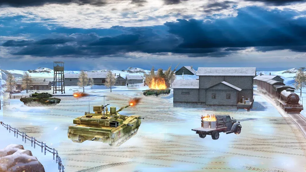 Скачать Tank Battle Army Games 2023 взлом на бесконечные деньги + мод меню screen 1