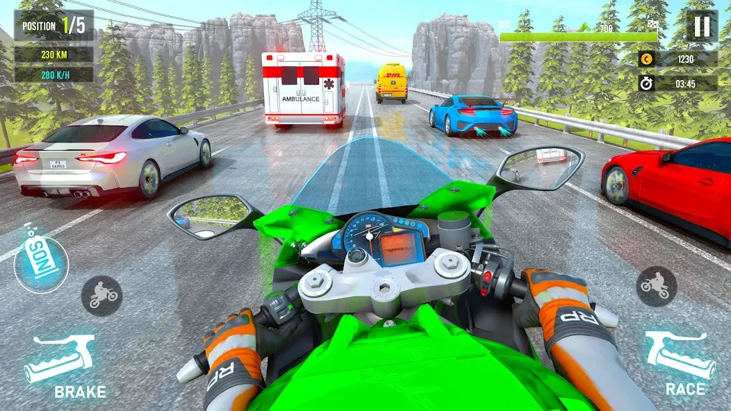 Скачать Moto Traffic Bike Race Game 3d (Мото Трафик Байк Рейс Гейм 3д) взлом на бесконечные деньги + мод меню screen 1