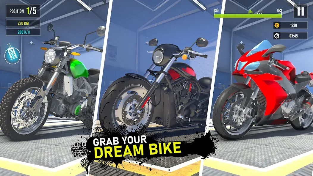 Скачать Moto Traffic Bike Race Game 3d (Мото Трафик Байк Рейс Гейм 3д) взлом на бесконечные деньги + мод меню screen 2