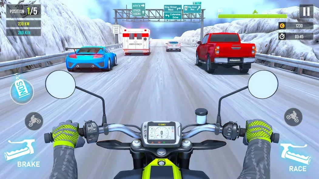 Скачать Moto Traffic Bike Race Game 3d (Мото Трафик Байк Рейс Гейм 3д) взлом на бесконечные деньги + мод меню screen 3