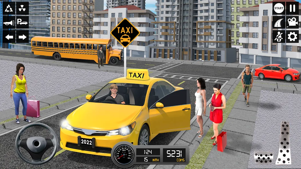 Скачать Taxi Simulator 3d Taxi Sim взлом на бесконечные деньги + мод меню screen 4