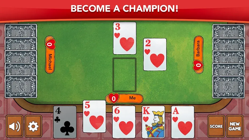 Скачать Hearts — Card Game Classic (Хартс) взлом на бесконечные деньги + мод меню screen 2