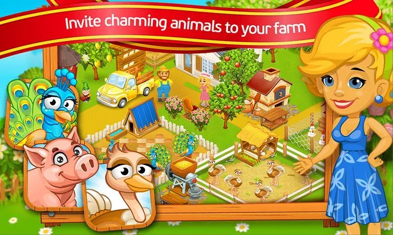 Скачать Farm Town: Cartoon Story взлом на бесконечные деньги + мод меню screen 1