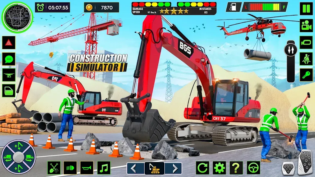 Скачать Real Road Construction Games (Реал Роад Конструкшн Геймс) взлом на бесконечные деньги + мод меню screen 5