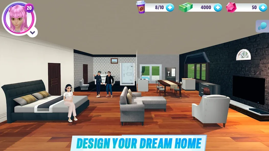 Скачать Virtual Sim Story: Home & Life взлом на бесконечные деньги + мод меню screen 2