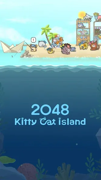 Скачать 2048 Kitty Cat Island (Остров Кошачьеи Кошки) взлом на бесконечные деньги + мод меню screen 1