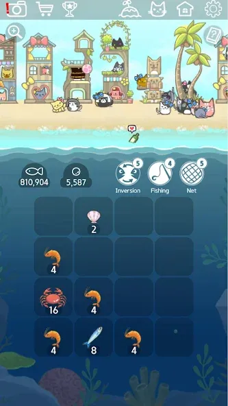 Скачать 2048 Kitty Cat Island (Остров Кошачьеи Кошки) взлом на бесконечные деньги + мод меню screen 2