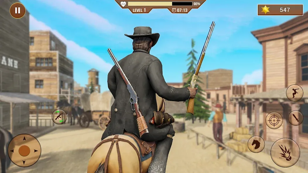 Скачать West Cowboy Shooting Games 3D взлом на бесконечные деньги + мод меню screen 1