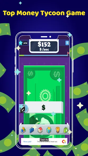 Скачать Money Clicker Game -Money Rain взлом на бесконечные деньги + мод меню screen 1