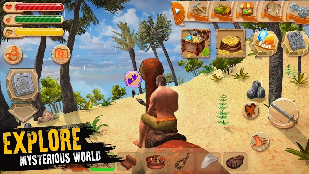 Скачать Jurassic Survival Island (Джурастик Сурвайвал Айленд) взлом на бесконечные деньги + мод меню screen 5