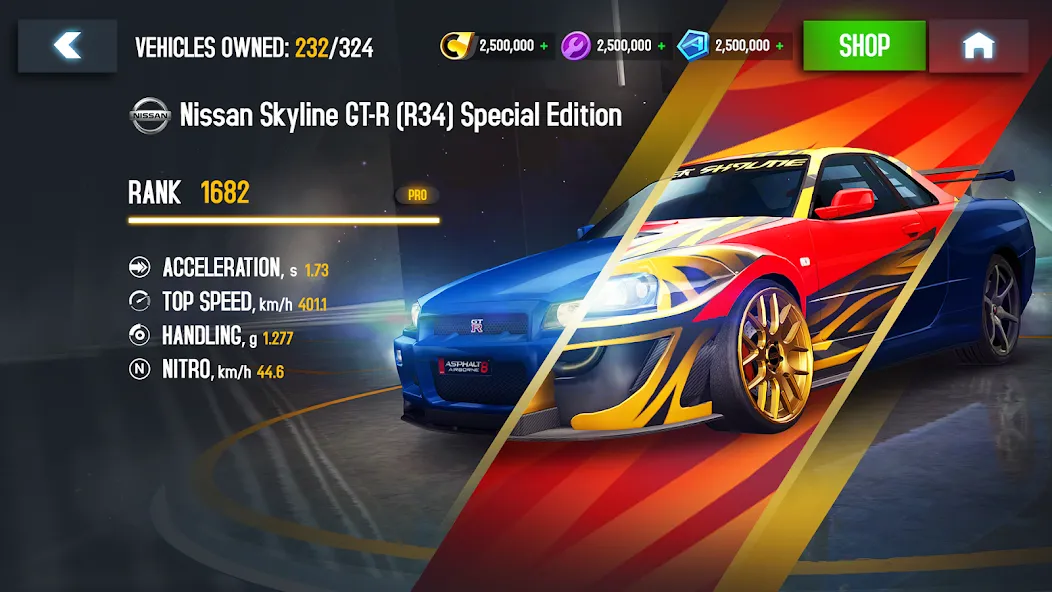 Скачать Asphalt 8 — Car Racing Game (Асфальт 8) взлом на бесконечные деньги + мод меню screen 2