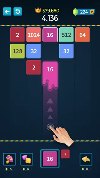 Скачать 1M — Merge Number Block Puzzle взлом на бесконечные деньги + мод меню screen 1