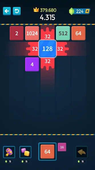 Скачать 1M — Merge Number Block Puzzle взлом на бесконечные деньги + мод меню screen 2