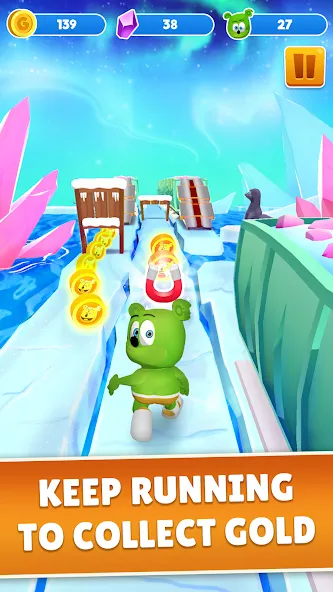 Скачать Gummy Bear Run: Running Games (Гамми Бер Ран) взлом на бесконечные деньги + мод меню screen 2