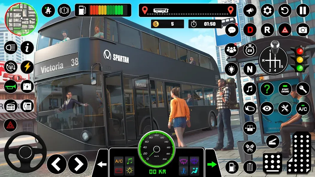 Скачать Bus Simulator : 3D Bus Games (Бас Драйвинг Симулятор ПВП Игра) взлом на бесконечные деньги + мод меню screen 5