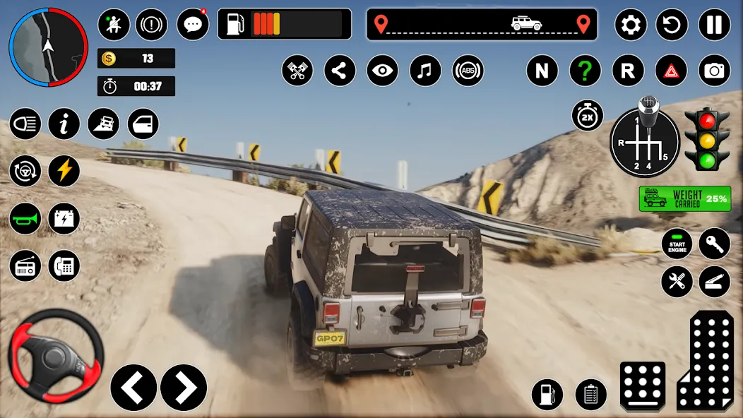 Скачать Offroad Jeep Driving & Parking взлом на бесконечные деньги + мод меню screen 2