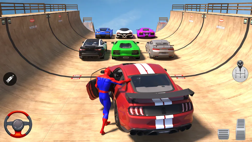 Скачать Superhero Car: Mega Ramp Games (Рамп Кар Гейм) взлом на бесконечные деньги + мод меню screen 3