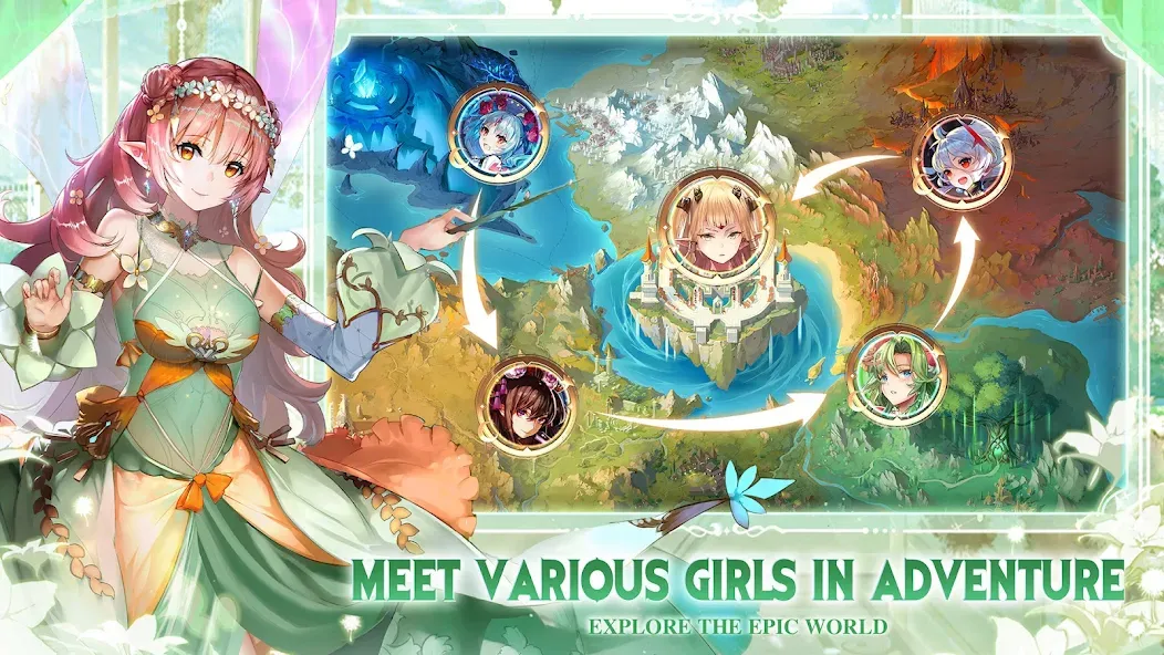 Скачать Girls' Connect: Idle RPG взлом на бесконечные деньги + мод меню screen 5