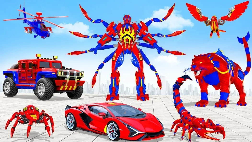 Скачать Spider Robot: Robot Car Games (Спайдер Робот) взлом на бесконечные деньги + мод меню screen 5